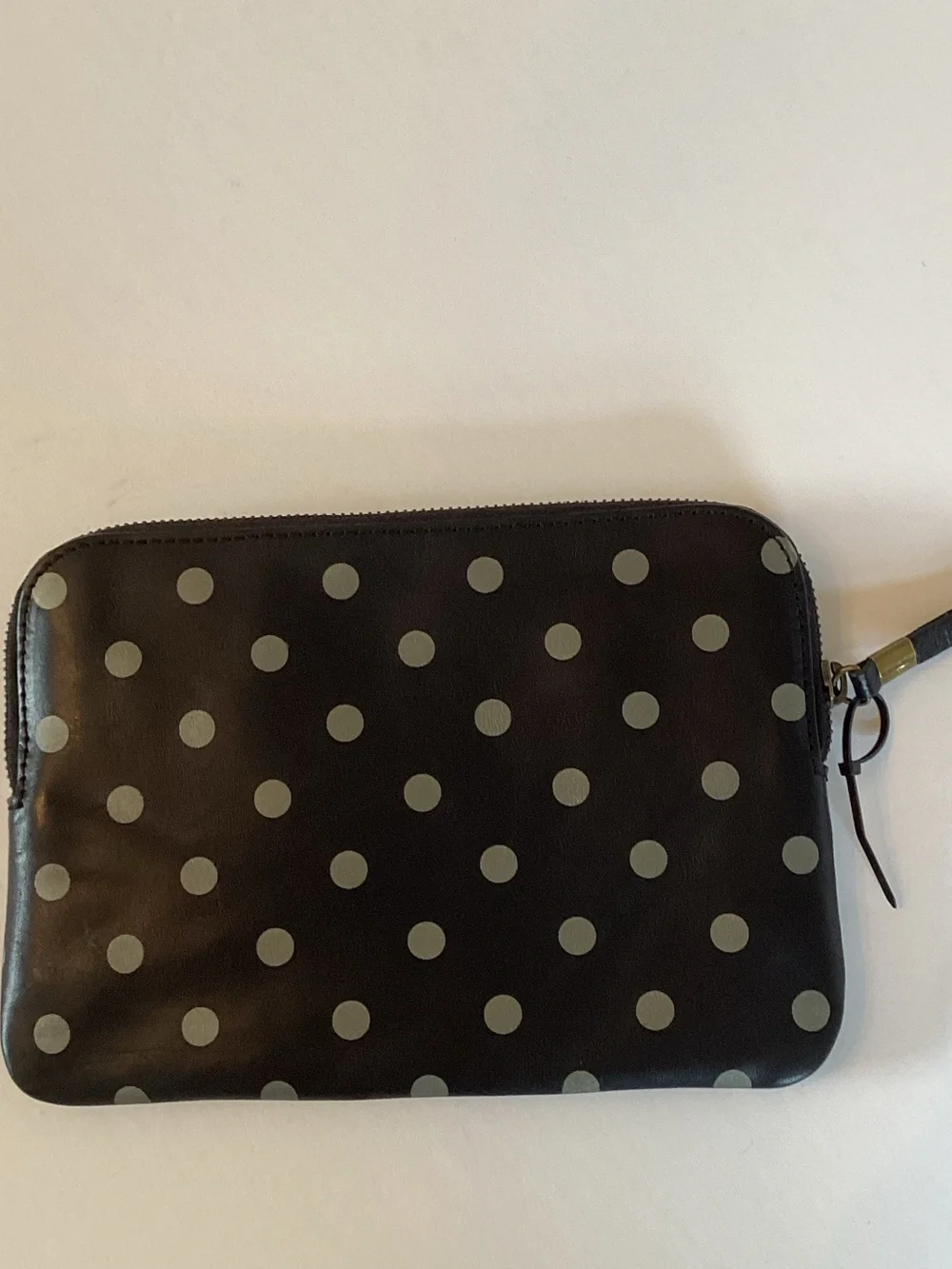 Madewell Pouch Clutch Clutch with Black with Gray Polka Dots